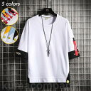 THOM WILLS tシャツ メンズ 半袖 Tシャツ 半袖Tシャツ 半袖 五分袖 重ね着風 レイヤード風 丸首 クルーネック ビッグシルエット 夏物 夏 プルオーバー サマー おしゃれ 無地 快適