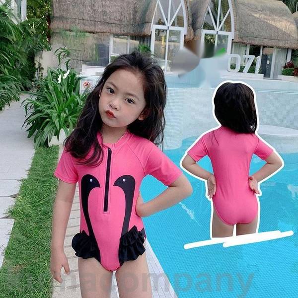 子供水着 コクチョウ フリル ワンピース水着 90~140cm ブラックスワン キャップ付き 子ども ジュニア ラッシュガード 水着 女の子 ガールズ ジュニア キッズ 子