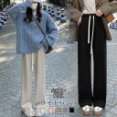 ワイドパンツ ワイドパンツルック50代 40代 レディース スーツ 夏 ワイドルック 秋冬 チノパン イージーパンツ ストレート 韓国ファッション(4)