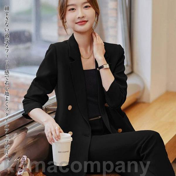 THOM WILLS レディーススーツ セットアップ パンツスーツ ビジネススーツ フォーマルスーツ 2点セット 上下 洗える ジャケット パンツ OL ビジネス 面接 制服スーツ 通勤 就
