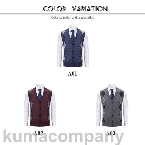 THOM WILLS ニットベスト メンズ ジレ 前開き 春秋冬 チョッキ 暖かい Vネック トップス 室内着 インナー 防寒 保温 ビジネス 重ね着 仕事 ゴルフ