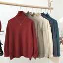 THOM WILLS セーター ハイネック ニットセーター レディース ニット 厚手 シンプル レディースセーター ゆったり ドロップショルダー カジュアル 通勤 プレゼント(4)