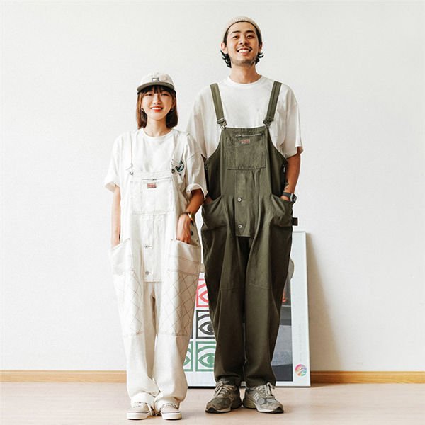 THOM WILLS サロペット オーバーオール メンズ つなぎ オールインワン カップル 男女兼用 デニムパンツ ガウチョパンツ ワイドパンツ 春夏秋 バレンタイン