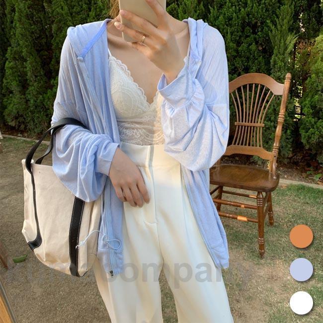 THOM WILLS パーカー 冷房対策 レディース サマーパーカー 前開き ゆったり フード付き ライトアウター..