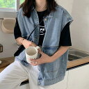 THOM WILLS デニムベスト ジレ レディース 重ね着 バレンタイン プレゼント