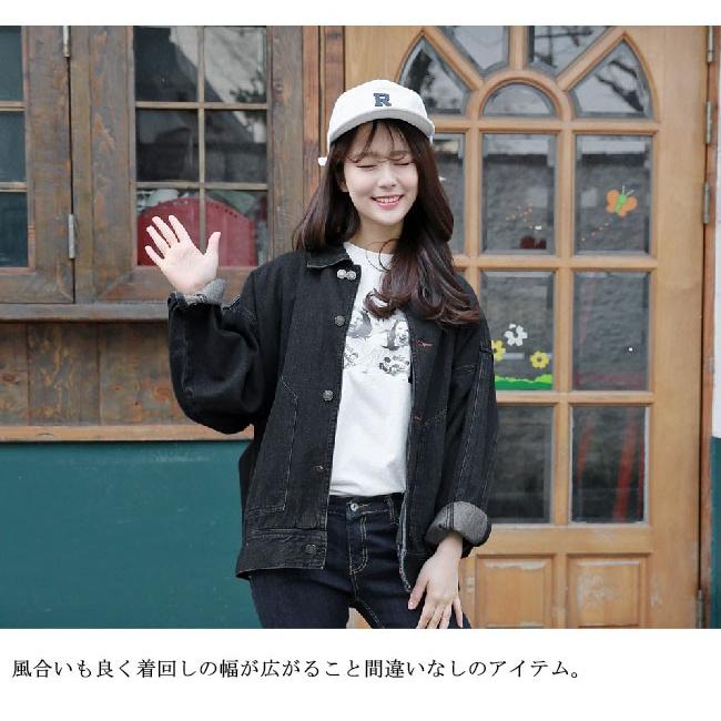 THOM WILLS レディース デニムジャケット コート 大きいサイズアウター 春秋 無地 女性 長袖 お洒落 Gジャン シルエット カジュアル 着痩せ 通学 ジージャン バレンタイン プレゼント 2