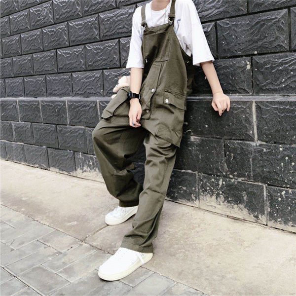 THOM WILLS サロペット メンズ オーバーオール サルエルパンツ カーゴパンツ ロングパンツ 無地 大きいサイズ ヒップホップ 春夏秋 バレンタイン