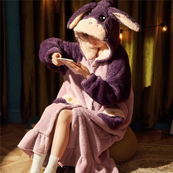 THOM WILLS ルームウェア パジャマ レディース 防寒 キュート 可愛い 長袖 秋冬 パジャマ 女子会 長袖 ポケット お揃い ロング丈 ボア もこもこ 料無料 バレンタイン プレゼント