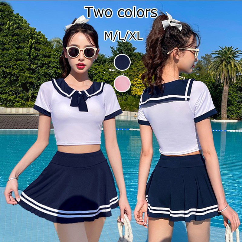 レディース 水着 セパレート スプリット水着 上下 2点セット 半袖水着 スカート 体型カバー 女性 スイムウェア 大人用 海水浴 プール 温泉 女性 水着 バレンタイン プレゼント