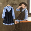 THOM WILLS 子供服 ワンピース 2点セット 韓国子供服 女の子 長袖 ワンピース キッズ 可愛い 春秋ワンピース 発表会//卒園式/入学式秋冬新作 バレンタイン プレゼント(4)