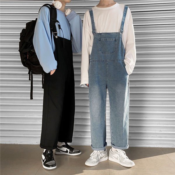 THOM WILLS サロペット オーバーオール メンズ サロペット 黒デニムパンツ オーバーオール デニムパンツ ペインターパンツ ダンスパンツ 春夏秋 バレンタイン