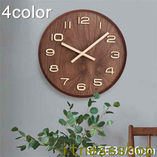 壁掛け時計 掛け時計 おしゃれ ウォールクロック クロック 壁掛け時計 インテリア 時計 壁掛け モダン 北欧 新築祝い 木製 電池 静音 31cm かけ時計 ...
