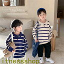 THOM WILLS 新生活 子供服 男の子 長袖 ニット polo セーターキッズ 韓国子供服 トップス ストライプ柄 タートルネックセーター こどもの日 春秋 ゆったり レジャー デイリーキッズ 通学着 兄弟 双子こども 90 100