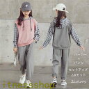 THOM WILLS ギフト ピンク グレー セットアップ ジャージ 韓国子供服 2点セット fashion 上下セットアップ キッズ こども服 学生 セットア...