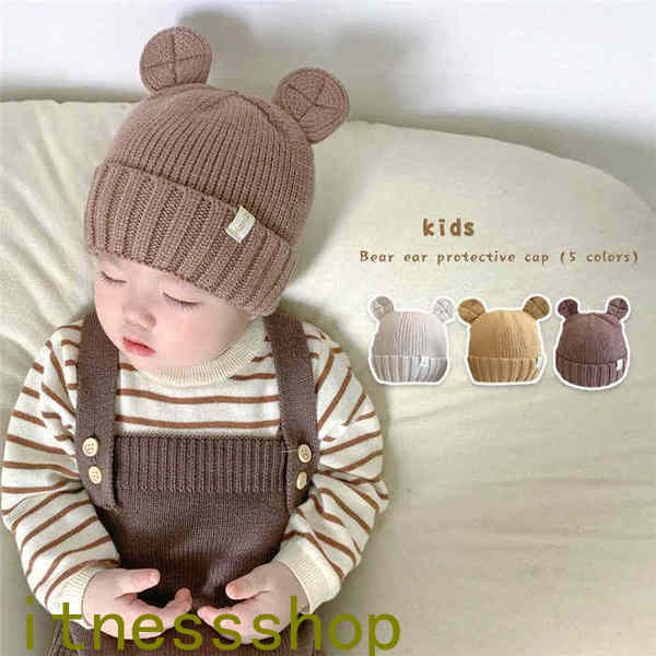 新生活 ニット帽子 キッズ 帽子 ベビー 編み物 子ども 無地 耳付き おしゃれ 秋冬 女の子 男の子 5色 ..