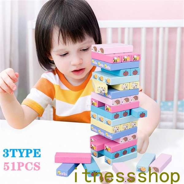 ジェンガ クラシック 51PCS 上品 積み木 知育玩具 バランスゲーム つみき 木製 木のおもちゃ ブロック おもちゃ 知育 学習玩具 ベビー 赤ちゃん こど...