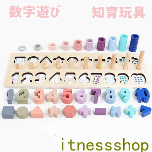 知育玩具 おもちゃ 数字遊び 数学 勉強 円柱差し 長方形フレーム カラフル パステルカラー ナンバー 記号 ブロックパズル 木製のおもちゃ 大サイズ 児童 算数 想像力 学習 モンテッソーリ教育 型枠合わせ 教育 構成遊び