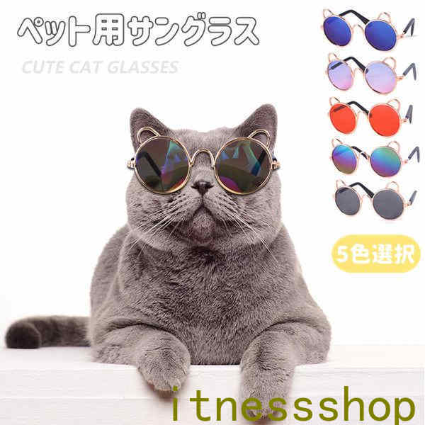 ペット用 サングラス 5colors 2点セット ペット ミニ ミニサングラス 猫 子犬用 猫用 メ ...