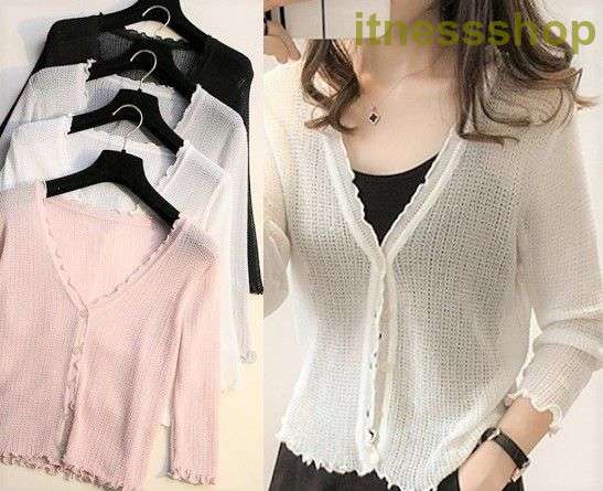 新品 カーディガン 7分袖(4カラー）【サマーカーディガン 七分袖 羽織り】