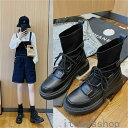 新生活 母の日 プレゼント ブラック ショートブーツ レディース ブーツ 厚底靴 おしゃれ カジュアル 紐結び 美脚 歩きやすい 防寒 滑り止め アウトドア か...