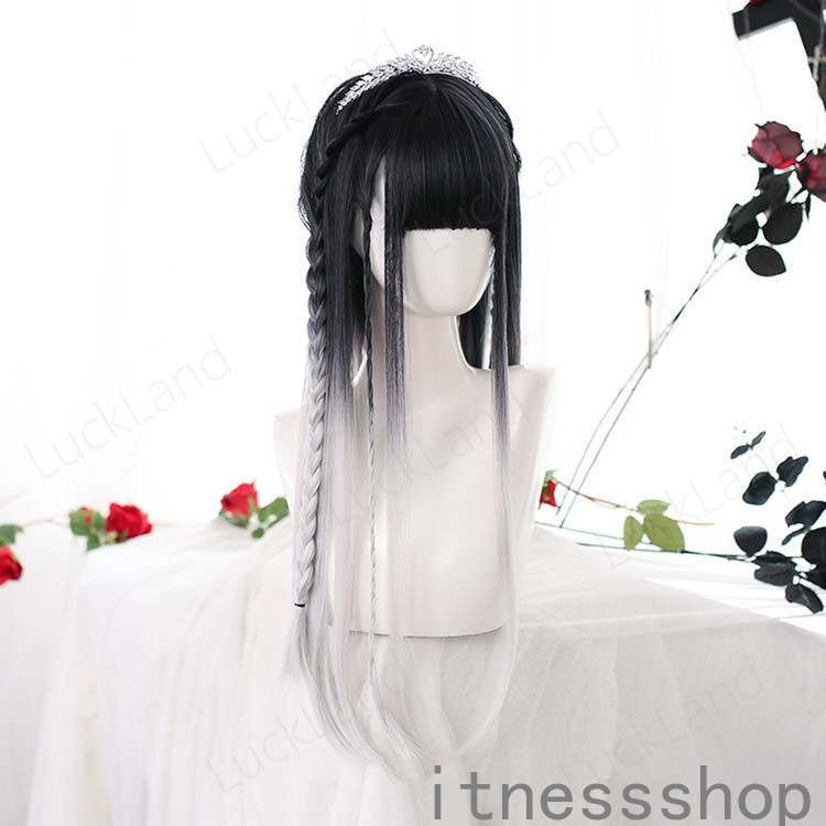 新生活 ギフト コスプレウィッグ ツインテール ポニーテール ウィッグ ロング コスプレ カツラ グラデーションータ 巻き毛 ぱっつん前髪 高温糸 カツラ かつ...