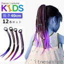 新生活 エクステ 三つ編み 編み込み 12色セット 12本 グラデーション ヘアアクセサリー かつら エクステンション カラフル ウィッグ キッズ 髪 髪の毛 ...