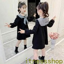 【楽天スーパーSALE割引商品】THOM WILLS 新生活 女の子 ワンピース 秋 子供服 長袖 春 秋 ジュニア服 ガールズ ドレス リボン付き 入学式 卒...