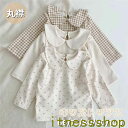 THOM WILLS 新生活 子供服 女の子 トップス 長袖 丸襟 花柄 キッズ ブラウス チェック柄 子ども服 春 秋 長袖Tシャツ 綿 キッズ服 可愛い 無地 Tシャツ 子供トップス 韓国子供服 シンプル おしゃれ 通園 通学 結婚式