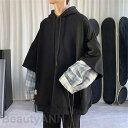THOM WILLS パーカー メンズ 長袖 秋服 プルオーバー フード付き レイヤード スウェットパーカー 大きいサイズ ゆったり カジュアル 人気 おしゃれ...