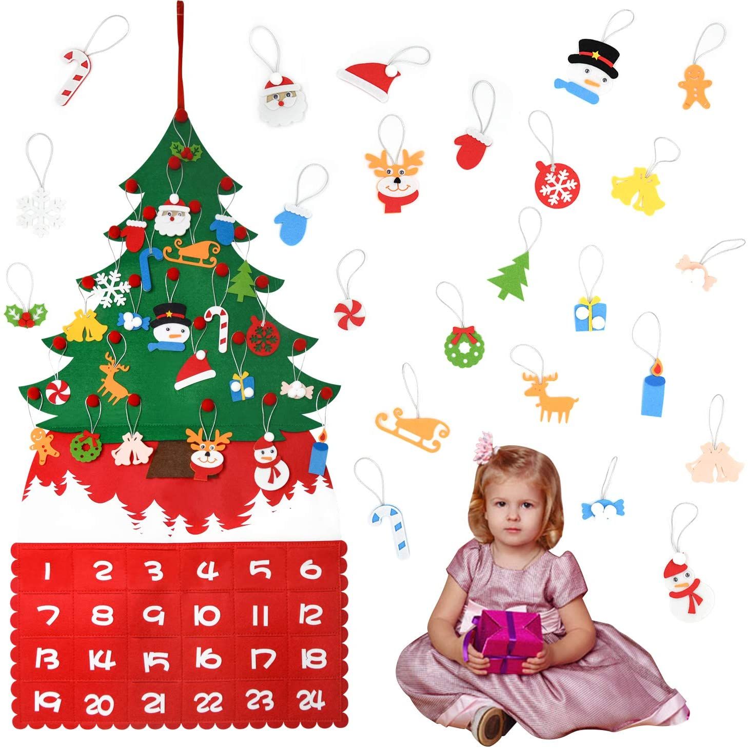 クリスマス 壁掛け 飾りカレンダー カウントダウン アドベントカレンダー 壁飾り クリスマスディスプレ..
