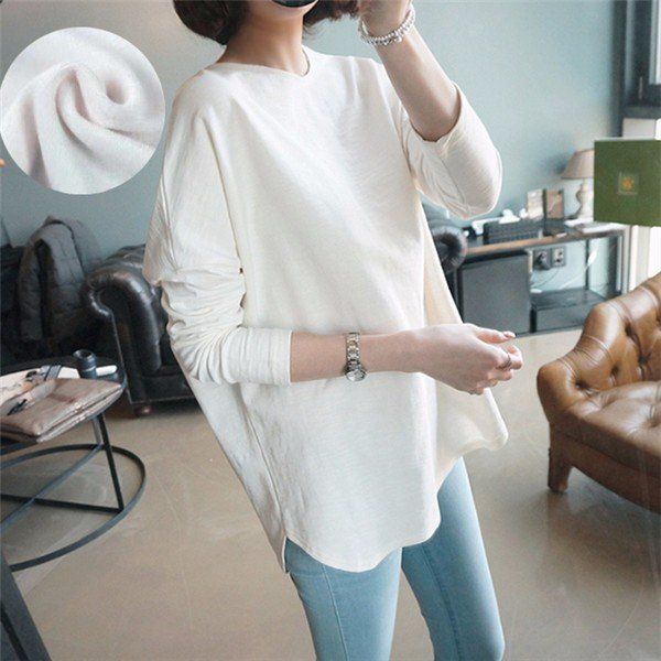 THOM WILLS 衝撃の着るだけで ロングTシャツ トップス レディース シンプル あったかい 長袖 おしゃれ レディース ユニセックス ロンT ロング丈 ...