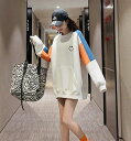 THOM WILLS プリント トレーナー レディース オーバーサイズ 秋冬 春 長袖 トップス スウェット プルオーバー 大きいサイズ 3L カンガルーポケッ...