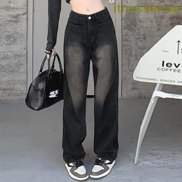ワイドパンツ デニム レディース 春夏秋冬 ロングパンツ ジーンズ デニムワイドパンツ パンツ ボトム 選べるXS S M L ブラック