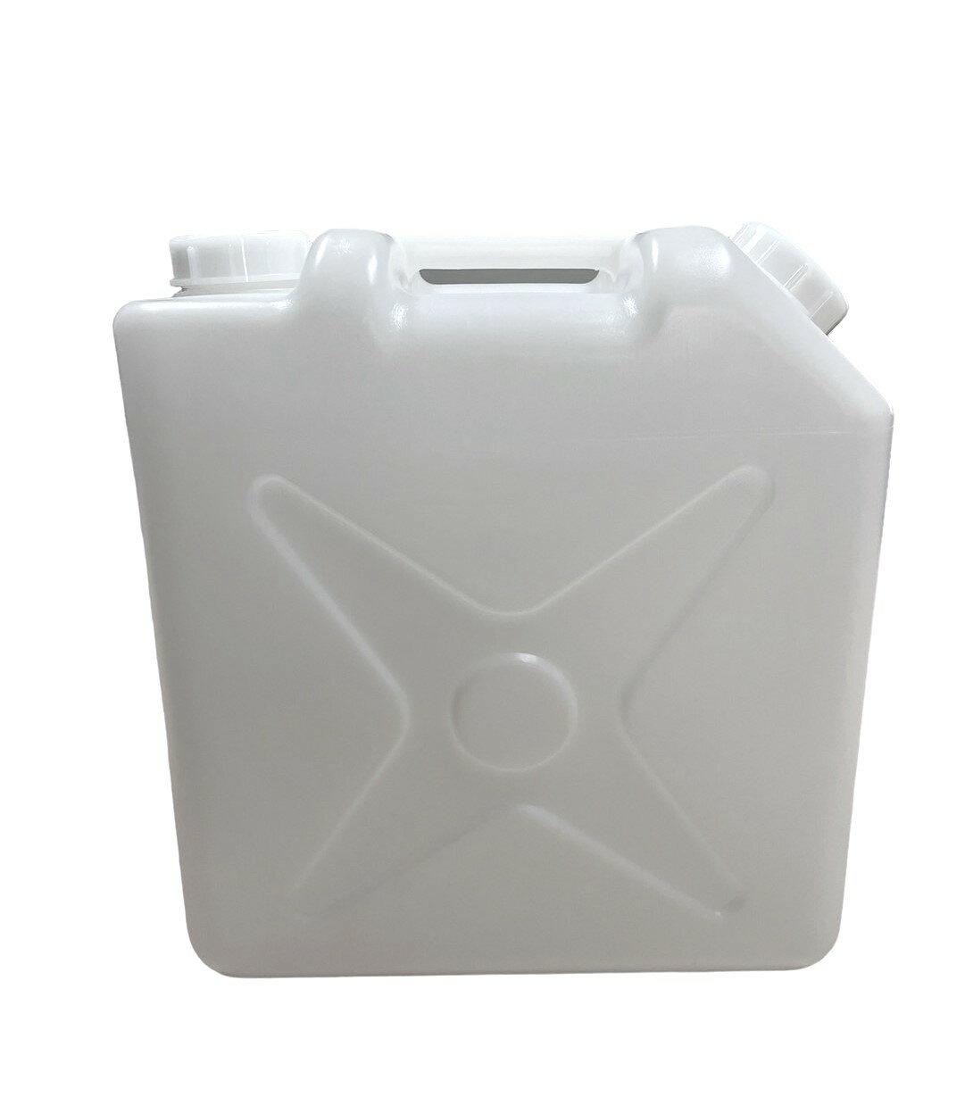 【20Lワイドポリ缶(白)】【水缶】【ポリタンク】【20Lワイド缶】【両キャップ】【口径65mm（ネジ部外径）】