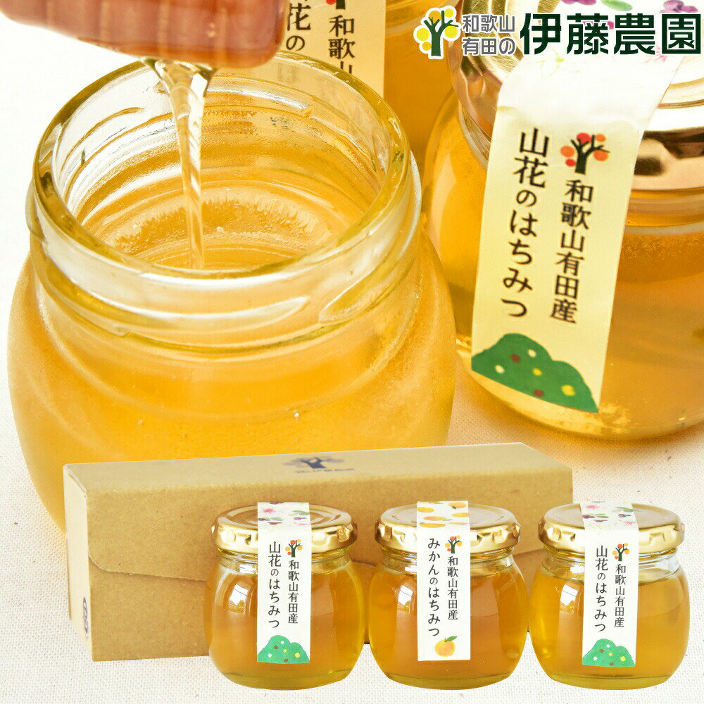 \エントリー&複数購入でポイント最大10倍!/みかん はちみつ 3個セット 和歌山 100g 純粋蜂蜜 蜂蜜 ハチミツ 山花 無添加 プチ 贈答用 誕生日プレゼ...