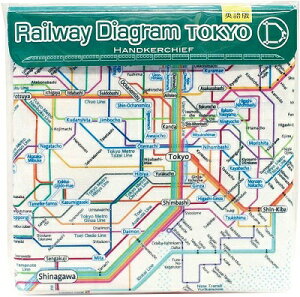 ランキング受賞!! 東京カートグラフィック 鉄道路線図ハンカチ 首都圏 英語 RHSE
