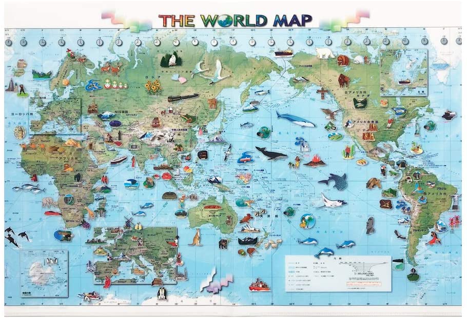 東京カートグラフィック クリアファイル イラスト 世界地図 CFIW A4タテ(見開きA3)