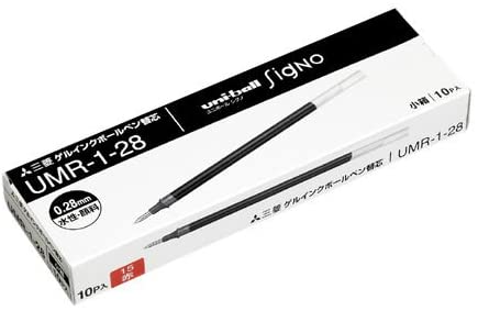 三菱鉛筆 ボールペン替芯 0.28mm UMR-1-28 赤 10個セット