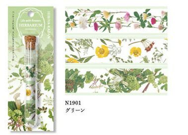 ダイゴー日比谷花壇ハーバリウムマスキングテープグリーン系N1901