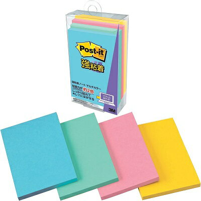 ポストイット 付箋 強粘着 ノート マルチカラー3 75×50mm 45枚×4冊 656SS-MC-3