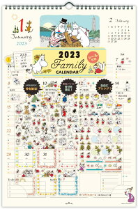 ムーミン 2023年 壁掛けシール付きファミリーカレンダー 804-541 家族 ホールマーク
