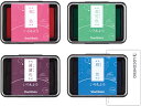 シャチハタ いろもよう スタンプパッド 桃色、若竹色、菖蒲色、縹色 + ロコネコ用紙