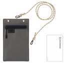 デルフォニックスインナーキャリングスマホポーチ【ブラック】&ショルダーストラップコード【ベージュ】ロコネコ用紙付きセット