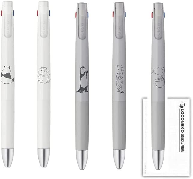 ゼブラ 3色ボールペン ブレン3C 0.5mm 限定アニマルシリーズ B3AS88【まとめ買い5種】+ロコネコ用紙