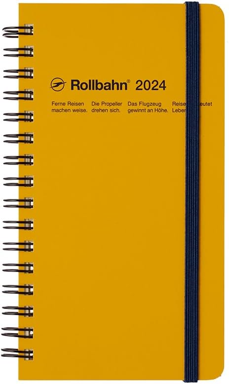 【エントリー&まとめ買いでP10倍】デルフォニックス 2024年 手帳 ロルバーン ダイアリー スリム (マンスリー) イエロー 140001-184