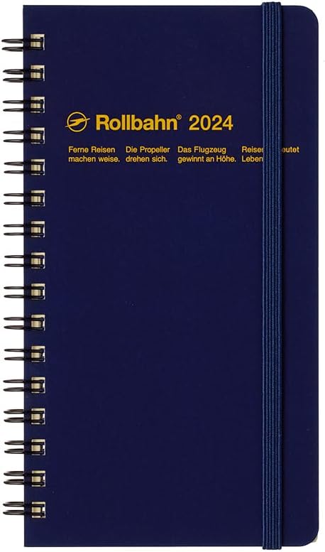 デルフォニックス 2024年 手帳 ロルバーン ダイアリー スリム (マンスリー) ダークブルー 140001-428