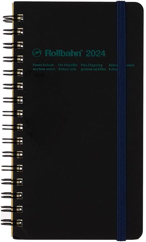 【エントリー&まとめ買いでP10倍】デルフォニックス 2024年 手帳 ロルバーン ダイアリー スリム (マンスリー) ブラック 140001-105