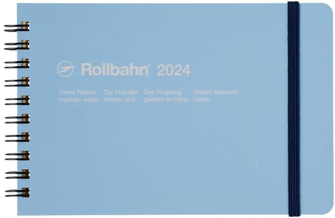 デルフォニックス 2024年 手帳 ロルバーン ダイアリー 横型M (マンスリー) ライトブルー 140039-360