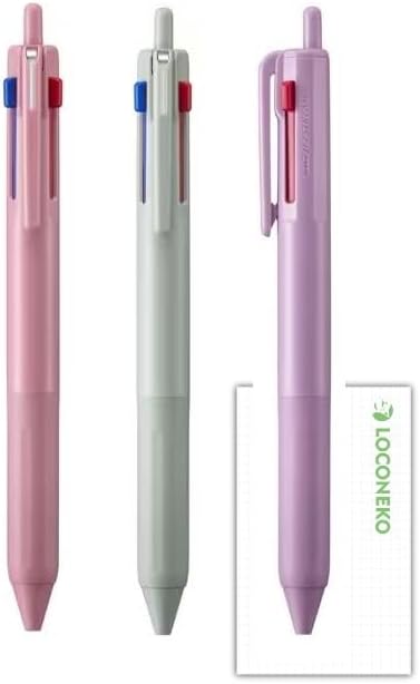 三菱鉛筆 ジェットストリーム 3色ボールペン 0.5mm 限定軸色 SXE350705【まとめ買い3種】+ロコネコ用紙