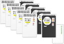 ミドリ リングメモ パッと【まとめ買い 黒x5冊・白x5冊】+ロコネコ用紙